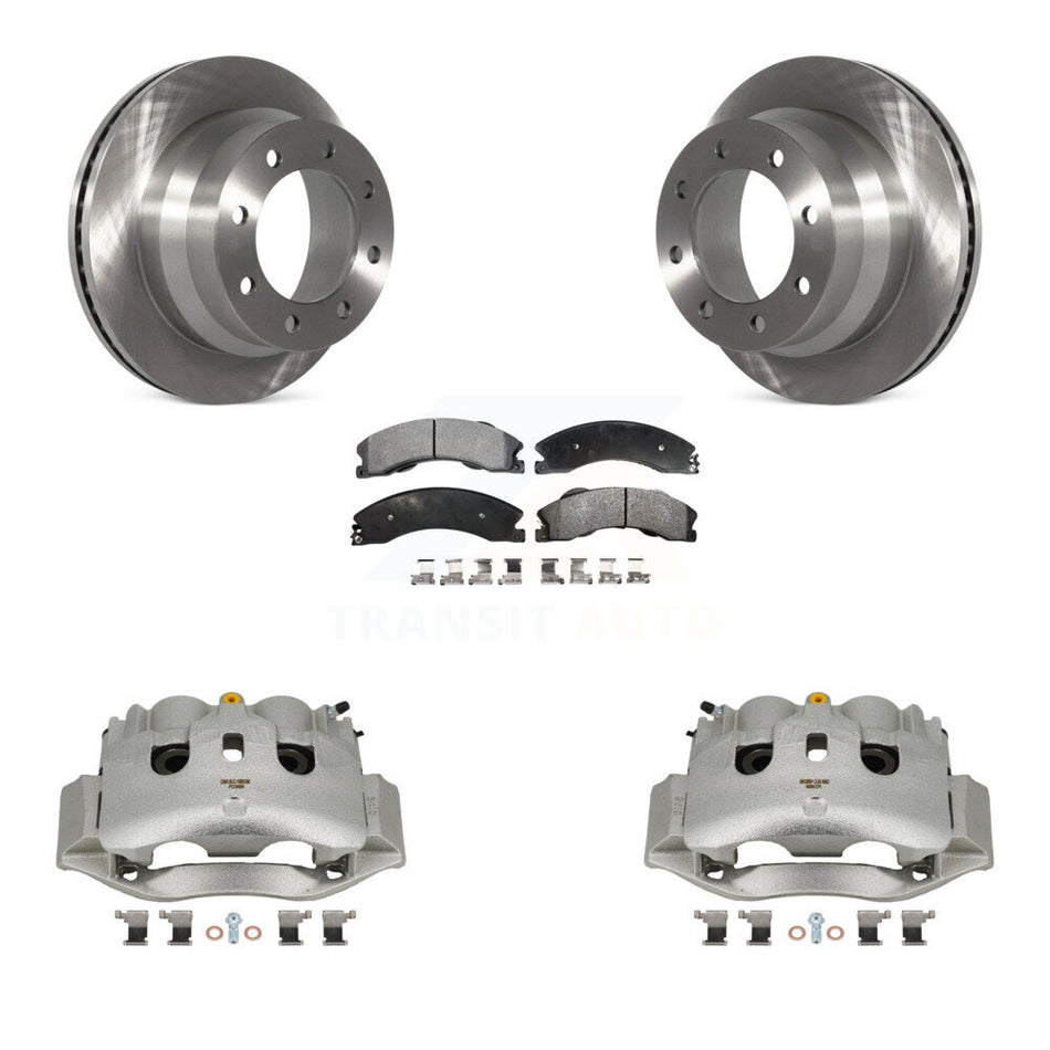 Rear Brake Caliper Rotor And Semi-Metallic Pad Kit For GMC Savana 3500 Chevrolet Express KC8-100510P