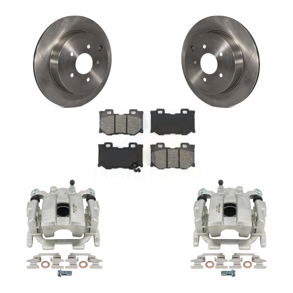 Rear Disc Brake Caliper Rotors And Semi-Metallic Pads Kit For 2015 INFINITI Q50 Hybrid KC8-100511S by Transit Auto