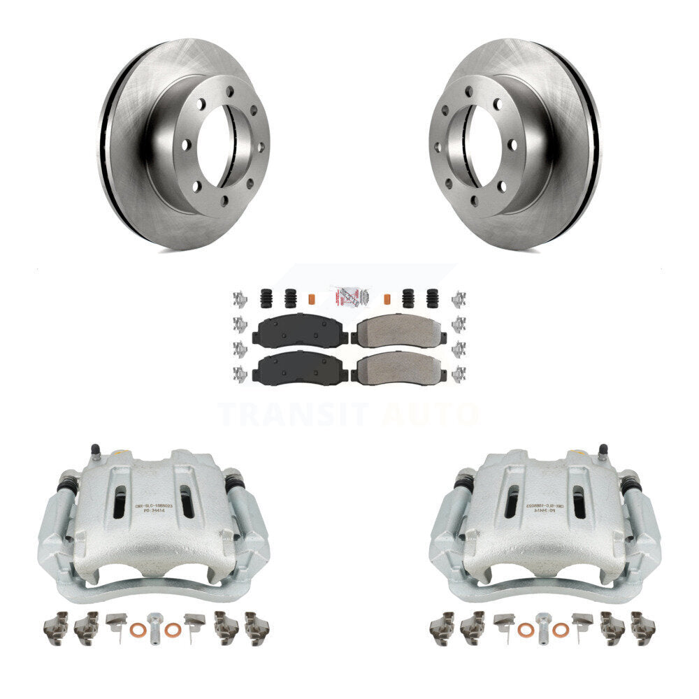 Front Disc Brake Caliper Rotors And Semi-Metallic Pads Kit For Ford F-250 Super Duty F-350 KC8-100512N by Transit Auto