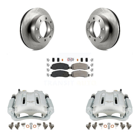 Front Disc Brake Caliper Rotors And Semi-Metallic Pads Kit For Ford F-250 Super Duty F-350 KC8-100512N by Transit Auto