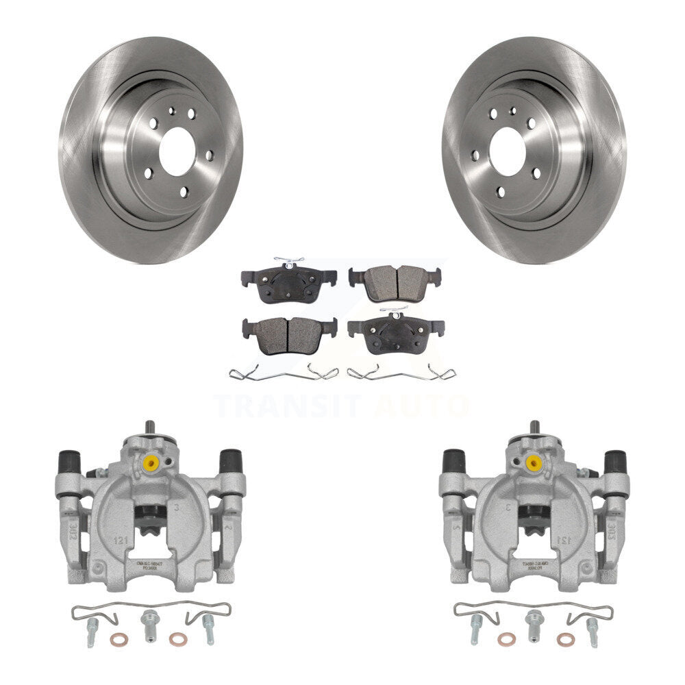 Rear Disc Brake Caliper Rotors And Semi-Metallic Pads Kit For Ford Fusion Lincoln MKZ KC8-100512P
