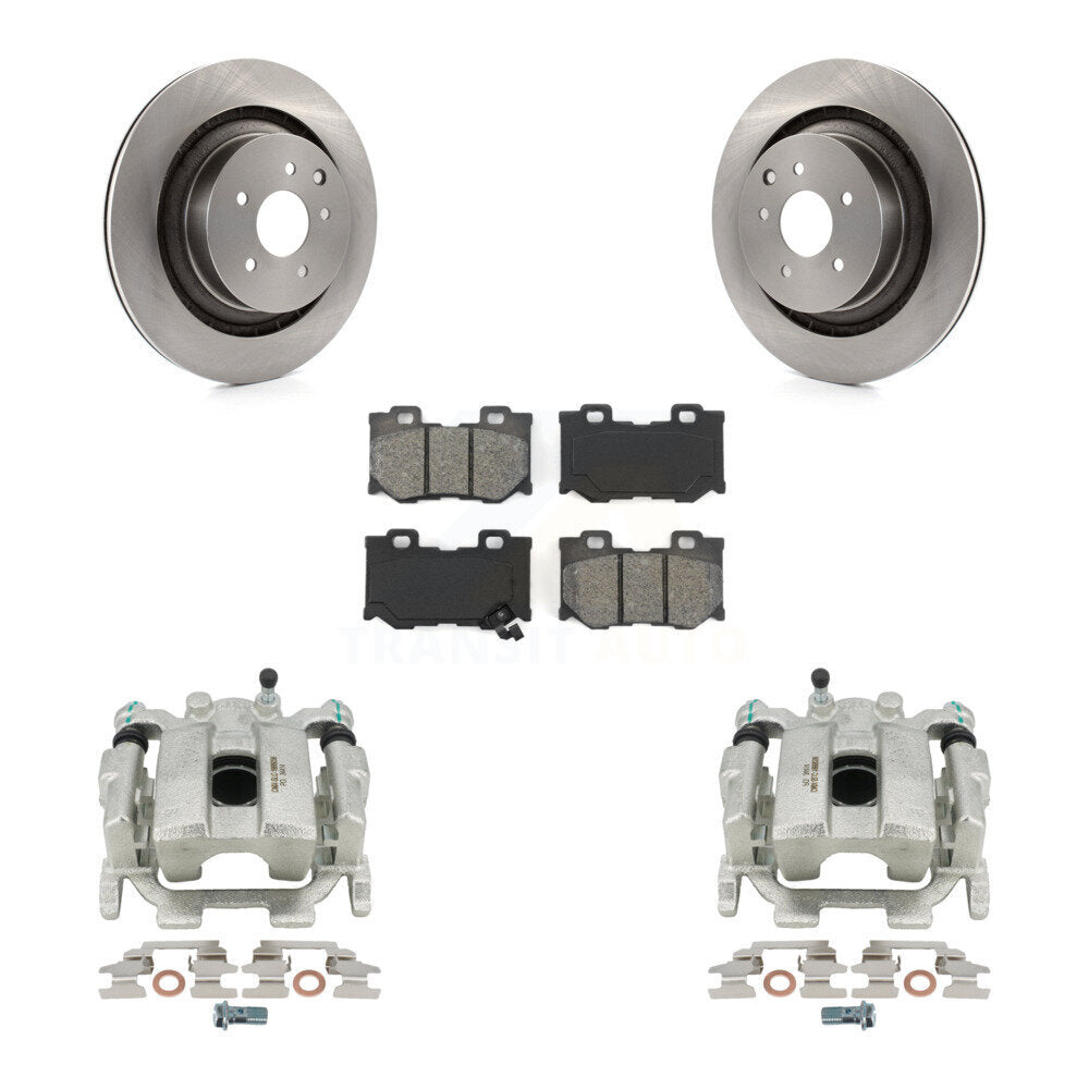 Rear Disc Brake Caliper Rotors And Semi-Metallic Pads Kit For INFINITI G37 Nissan 370Z KC8-100512S by Transit Auto