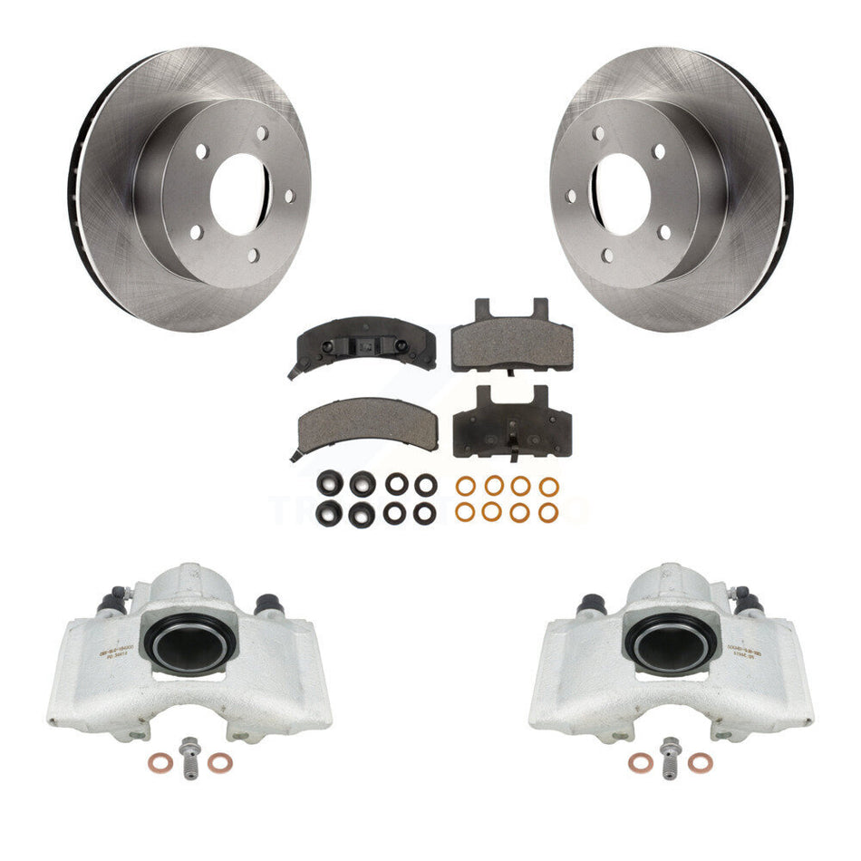 Front Disc Brake Caliper Rotors And Ceramic Pads Kit For 1990-2002 Chevrolet Astro GMC Safari AWD KC8-100514T