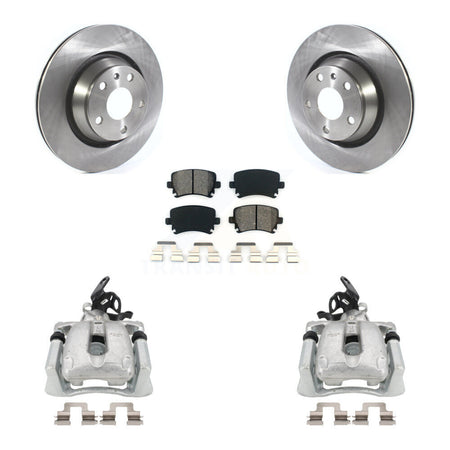 Rear Disc Brake Caliper Rotors And Semi-Metallic Pads Kit For 2008 Audi TT With 310mm Diameter Rotor KC8-100516S by Transit Auto