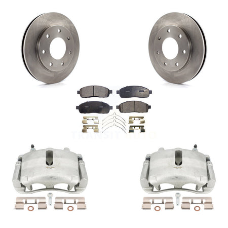 Front Disc Brake Caliper Rotors And Ceramic Pads Kit For 2004 Ford F-150 4WD With 7 Lug Wheels 11th Digit Of Vin Is C KC8-100517T by Transit Auto