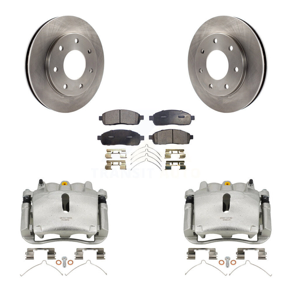 Front Disc Brake Caliper Rotors And Ceramic Pads Kit For 2004 Ford F-150 4WD With 7 Lug Wheels 11th Digit Of Vin Is C KC8-100517T