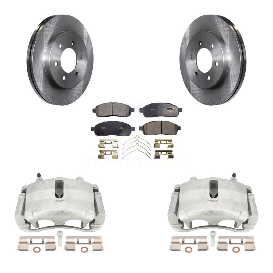 Front Disc Brake Caliper Rotors And Ceramic Pads Kit For Ford F-150 Lincoln Mark LT With 6 Lug Wheels 4WD KC8-100518T by Transit Auto