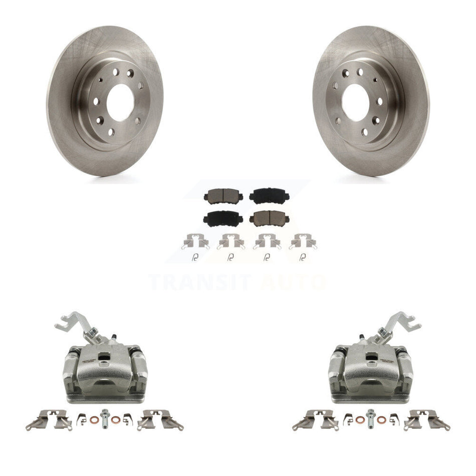 Rear Disc Brake Caliper Rotors And Ceramic Pads Kit For 2016-2018 Mazda CX-3 KC8-100519C