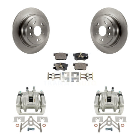 Rear Disc Brake Caliper Rotors And Semi-Metallic Pads Kit For 2010-2011 Honda Accord Crosstour KC8-100520P by Transit Auto