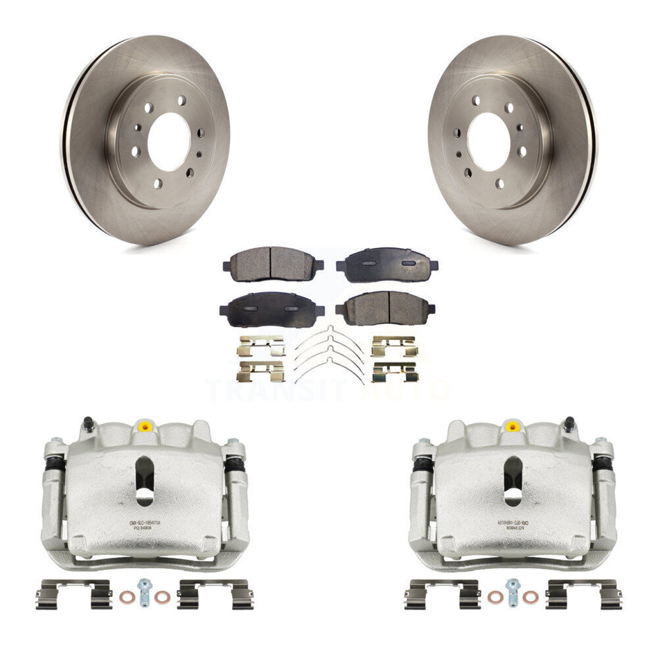 Front Disc Brake Caliper Rotor And Ceramic Pad Kit For 2009 Ford F-150 With 6 Lug Wheels KC8-100521T