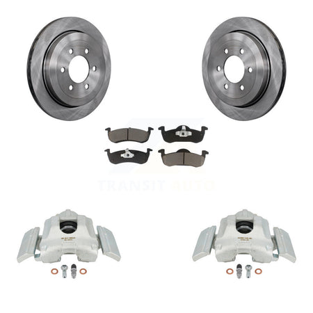 Rear Disc Brake Caliper Rotors And Ceramic Pads Kit For 2007-2017 Ford Expedition Lincoln Navigator KC8-100522C by Transit Auto