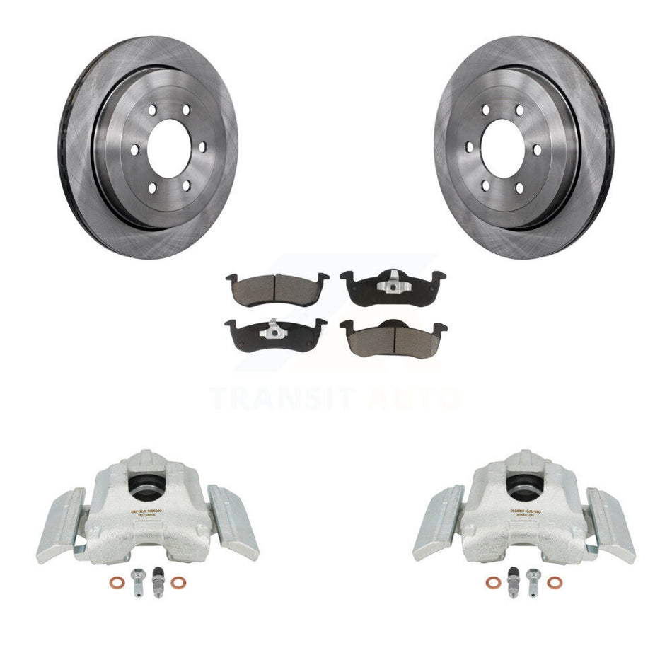 Rear Disc Brake Caliper Rotors And Ceramic Pads Kit For 2007-2017 Ford Expedition Lincoln Navigator KC8-100522C by Transit Auto