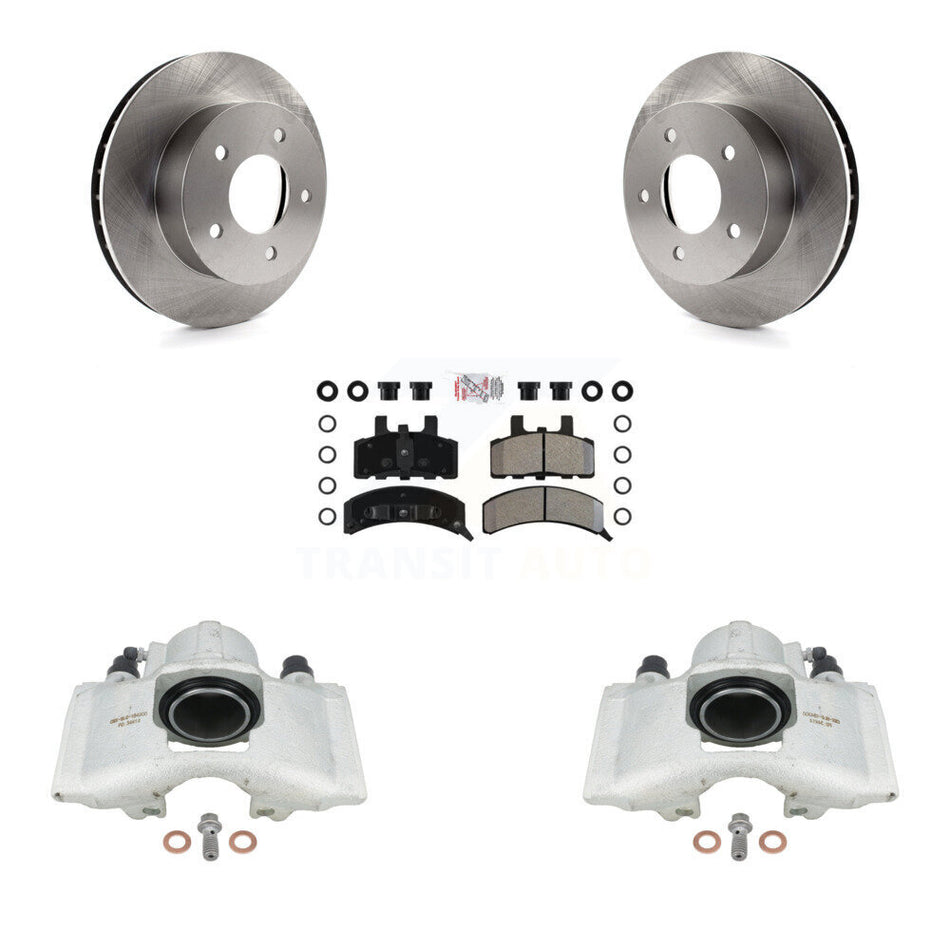 Front Disc Brake Caliper Rotors And Semi-Metallic Pads Kit For 1990-2002 Chevrolet Astro GMC Safari AWD KC8-100522N
