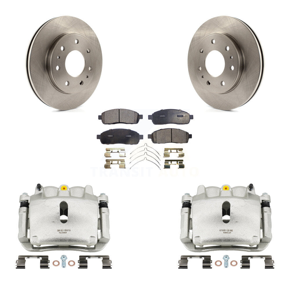 Front Disc Brake Caliper Rotor And Ceramic Pad Kit For 2009 Ford F-150 With 7 Lug Wheels KC8-100522T