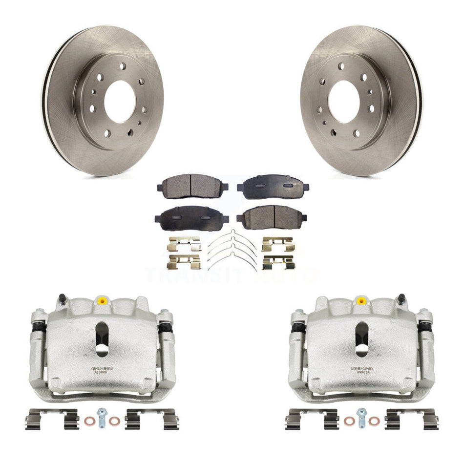 Front Disc Brake Caliper Rotor And Ceramic Pad Kit For 2009 Ford F-150 With 7 Lug Wheels KC8-100522T