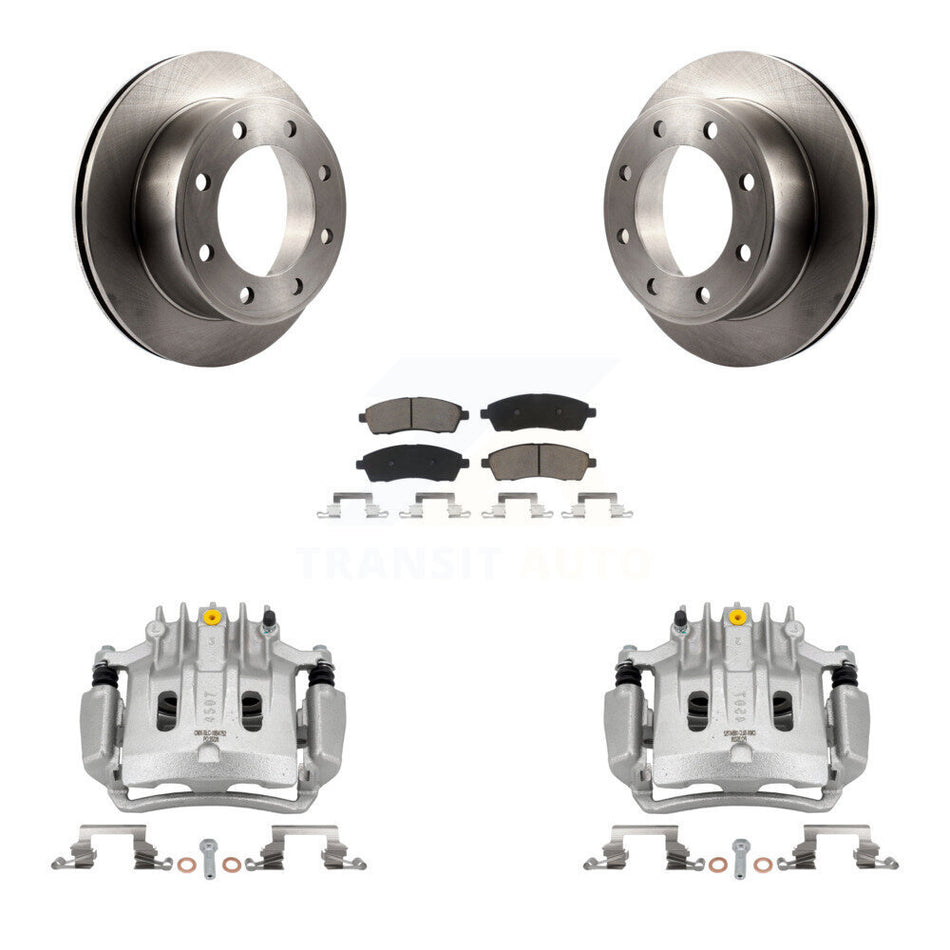 Rear Brake Caliper Rotor & Ceramic Pad Kit For Ford Excursion With Forward Mount KC8-100523C