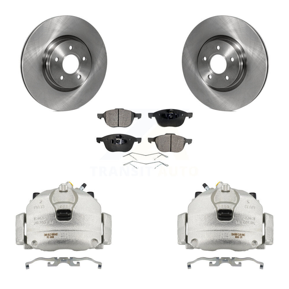Front Brake Caliper Rotors Ceramic Pad Kit For 14 Ford Transit Connect 104.8" wheel base KC8-100525T