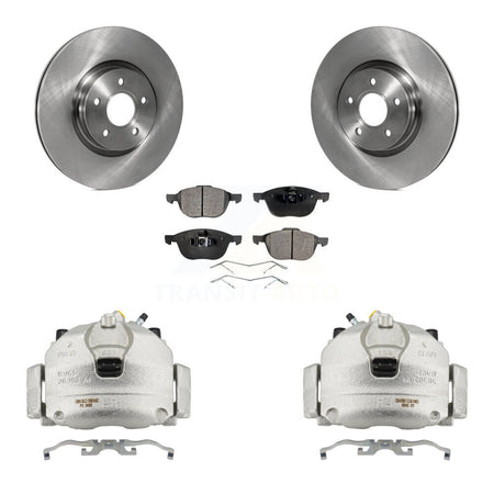 Front Brake Caliper Rotors Ceramic Pad Kit For 14 Ford Transit Connect 104.8" wheel base KC8-100525T