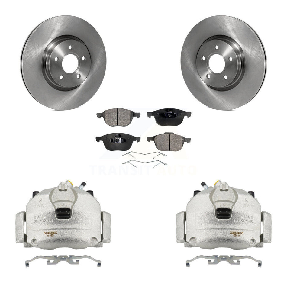 Front Brake Caliper Rotors Ceramic Pad Kit For 14 Ford Transit Connect 104.8" wheel base KC8-100525T
