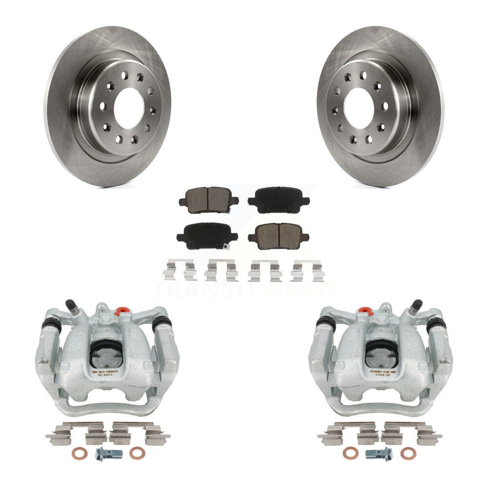 Rear Disc Brake Caliper Rotors And Ceramic Pads Kit For Buick LaCrosse Regal TourX KC8-100526C by Transit Auto