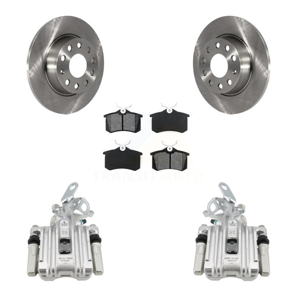 Rear Disc Brake Caliper Rotors Semi-Metallic Pad Kit For 2010-2013 Audi A3 DIESEL engine KC8-100528S