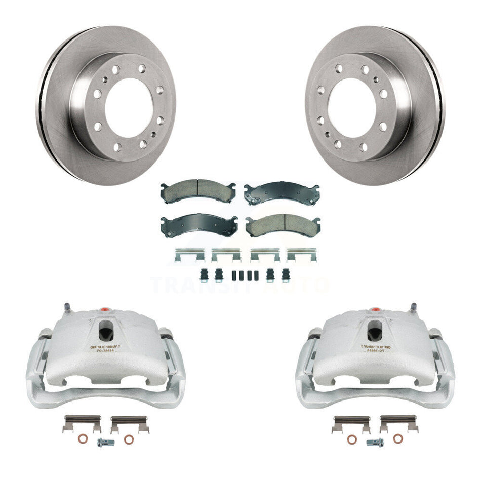 Front Brake Caliper Rotor & Ceramic Pad Kit For Chevrolet GMC Express 3500 Savana Sierra KC8-100529N