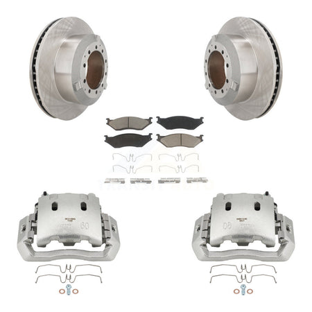 Rear Brake Caliper Rotor & Ceramic Pad Kit For Ford F-450 Super Duty F-550 International KC8-100530C
