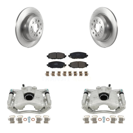 Rear Disc Brake Caliper Rotors And Semi-Metallic Pads Kit For 2018-2021 Jeep Wrangler Rubicon With Heavy Duty Brakes Code BR2 & BR6 KC8-100530P by Transit Auto