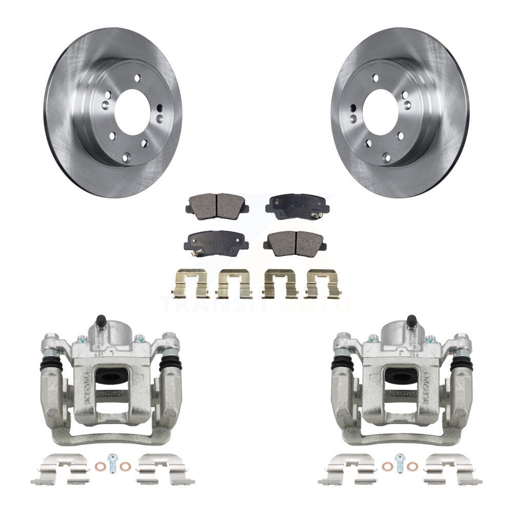 Rear Disc Brake Caliper Rotors And Semi-Metallic Pads Kit For Hyundai Sonata Kia Optima KC8-100531P
