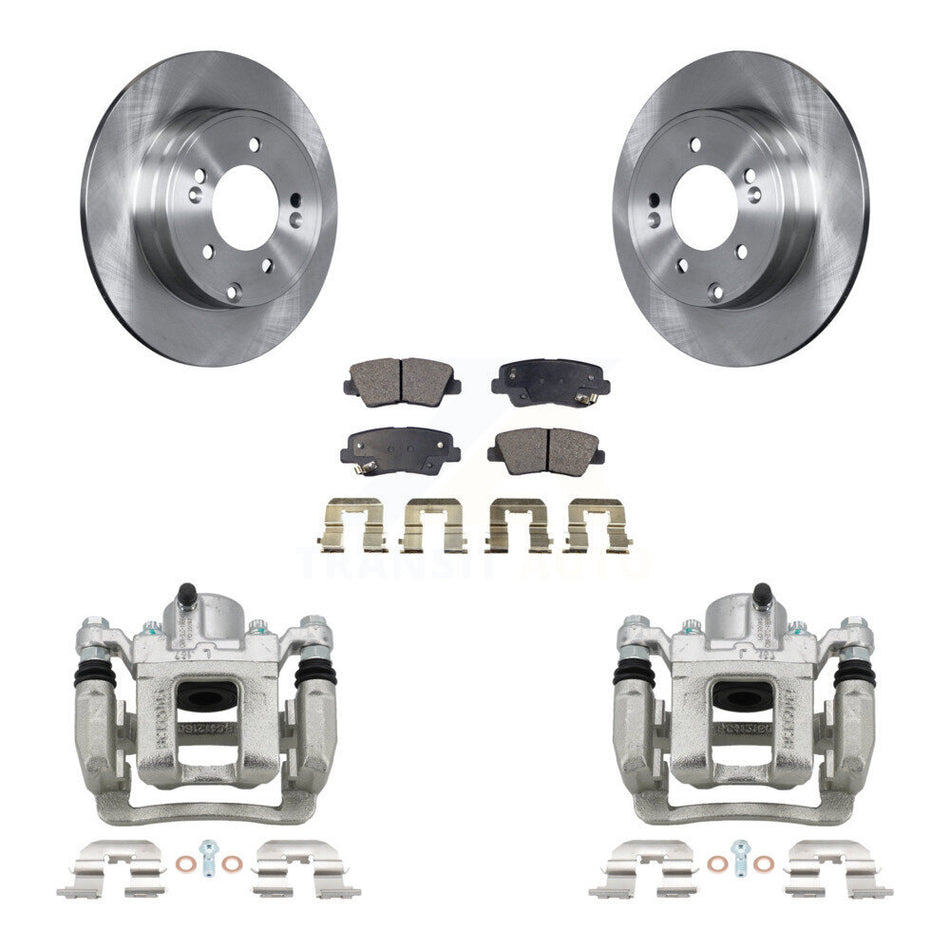 Rear Disc Brake Caliper Rotors And Semi-Metallic Pads Kit For Hyundai Sonata Kia Optima KC8-100531P