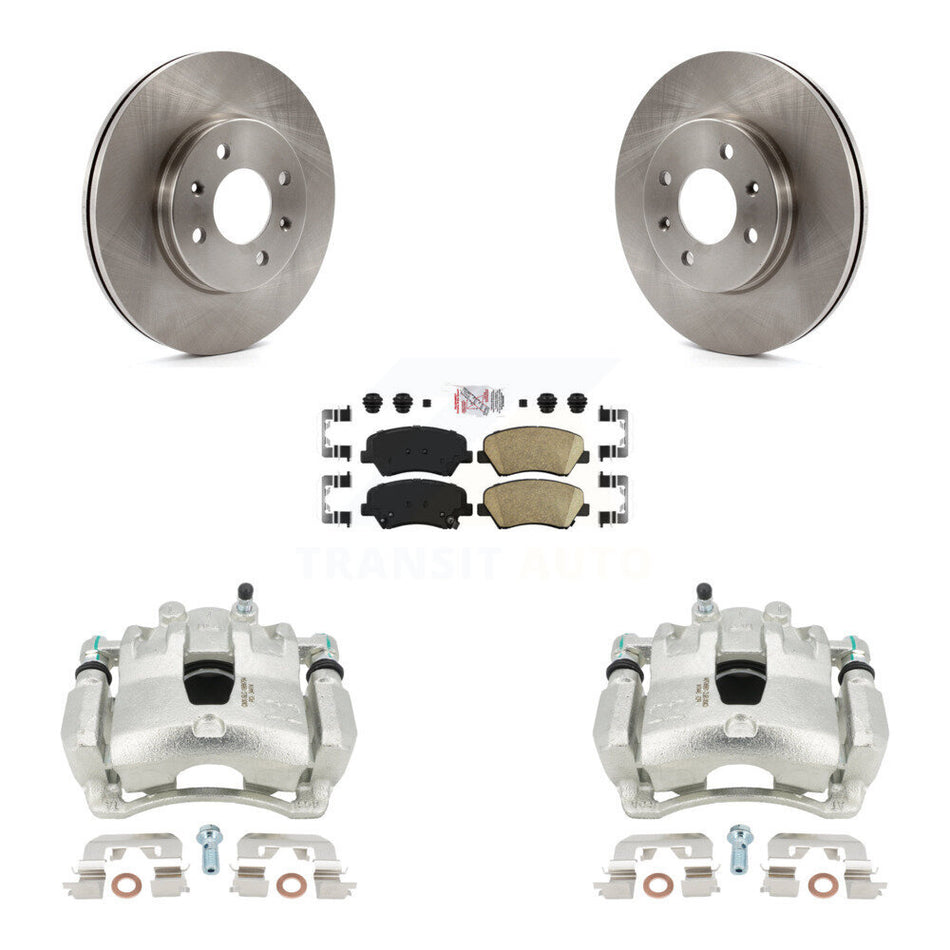 Front Disc Brake Caliper Rotors And Ceramic Pads Kit For Hyundai Accent Kia Rio KC8-100532N