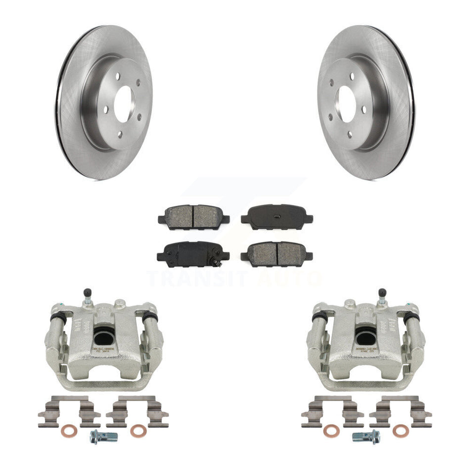 Rear Disc Brake Caliper Rotors And Semi-Metallic Pads Kit For Nissan Rogue Sport LEAF KC8-100533S by Transit Auto