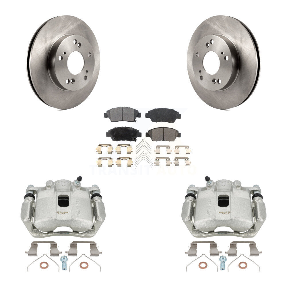 Front Disc Brake Caliper Rotors And Ceramic Pads Kit For Honda Civic Acura ILX KC8-100533T by Transit Auto