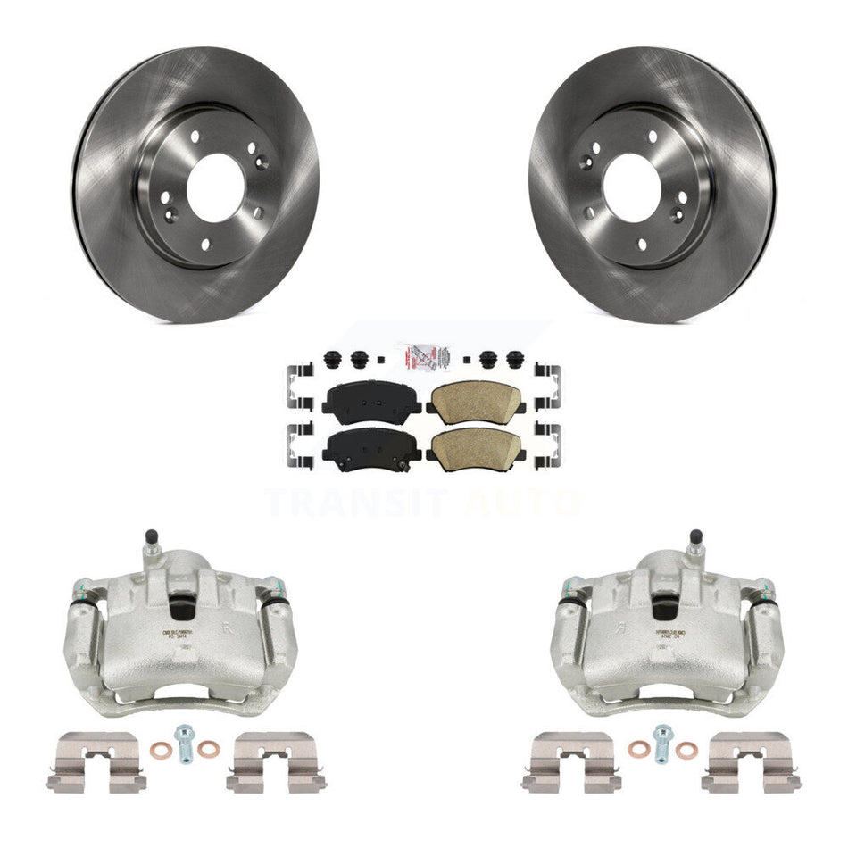 Front Disc Brake Caliper Rotors And Ceramic Pads Kit For 2012 Hyundai Veloster KC8-100534N