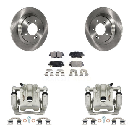 Rear Disc Brake Caliper Rotors And Semi-Metallic Pads Kit For 2013 Kia Optima 2.0L KC8-100534P