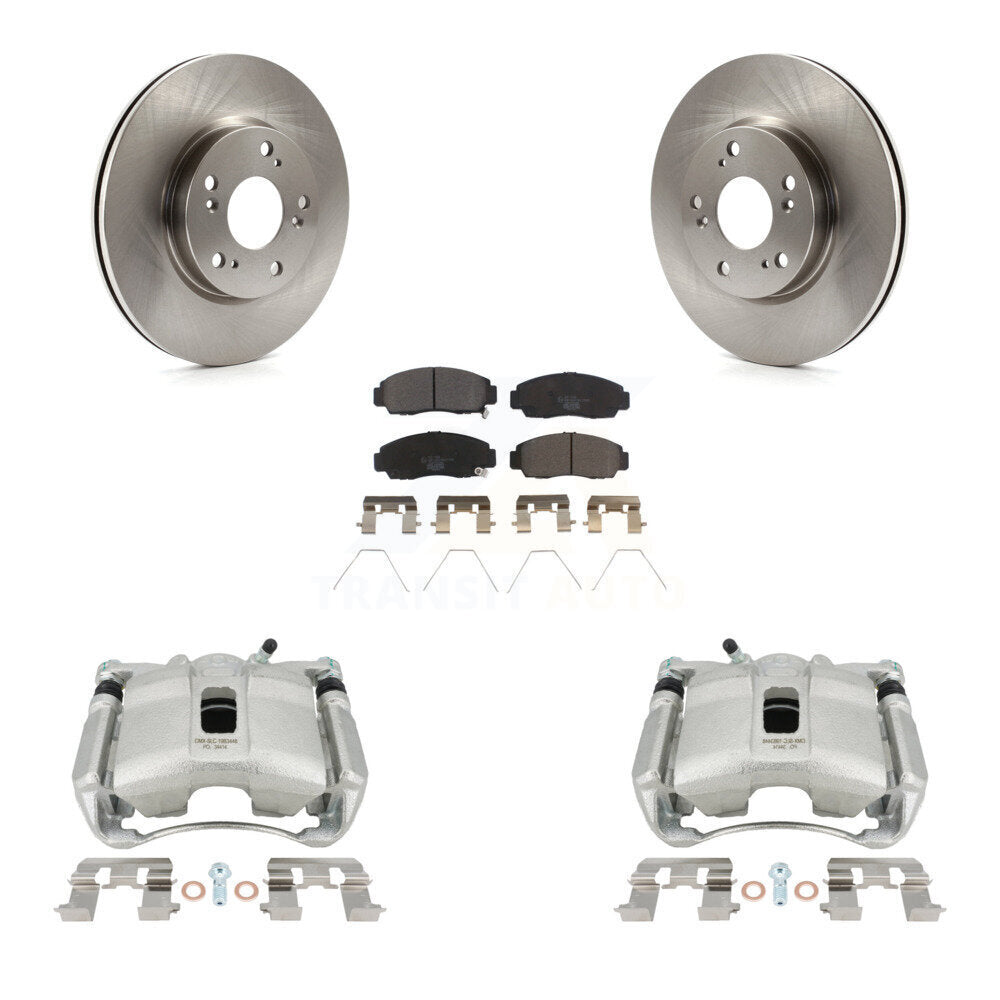 Front Disc Brake Caliper Rotors And Ceramic Pads Kit For Honda Civic KC8-100534T by Transit Auto