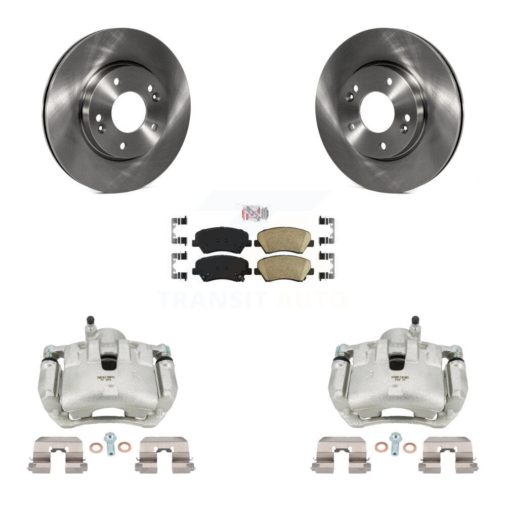 Front Disc Brake Caliper Rotors And Ceramic Pads Kit For 2012 Hyundai Veloster KC8-100535N