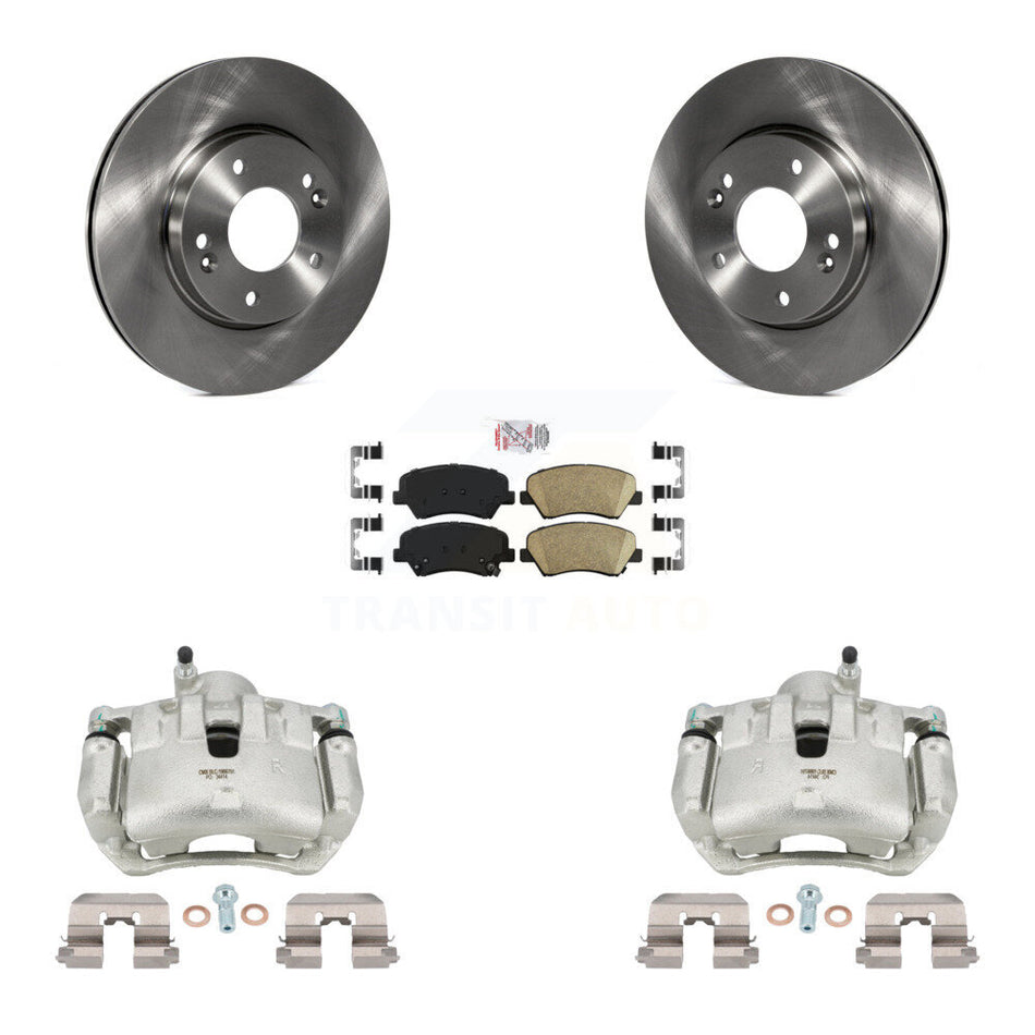Front Disc Brake Caliper Rotors And Ceramic Pads Kit For 2012 Hyundai Veloster KC8-100535N
