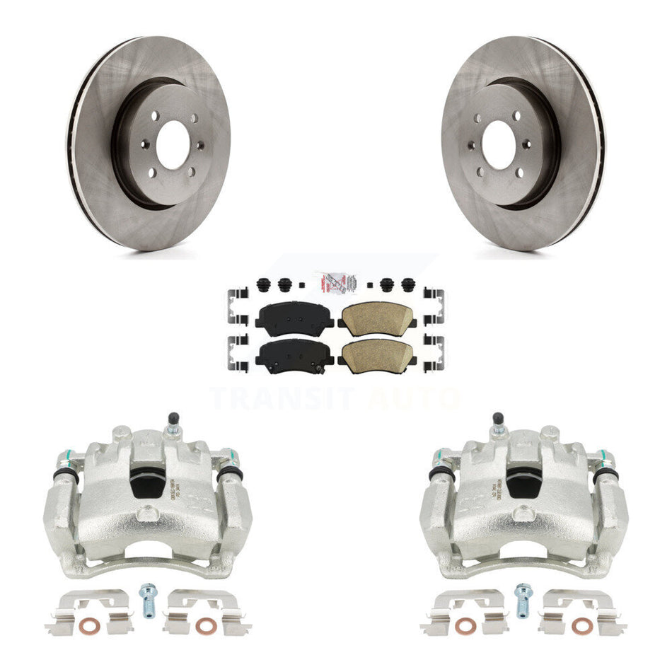Front Disc Brake Caliper Rotors And Ceramic Pads Kit For Kia Rio KC8-100536N