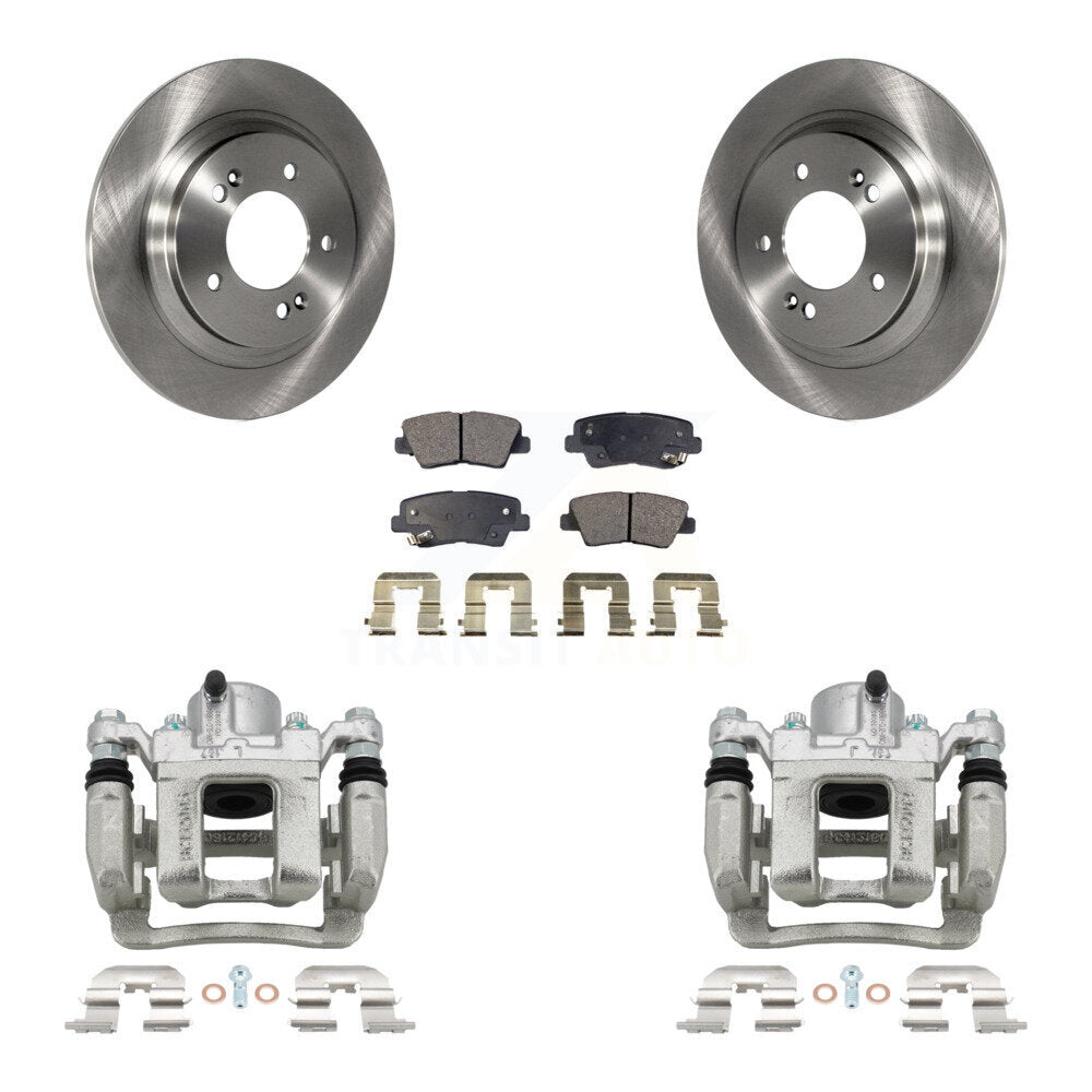 Rear Disc Brake Caliper Rotors And Semi-Metallic Pads Kit For Hyundai Sonata KC8-100537P