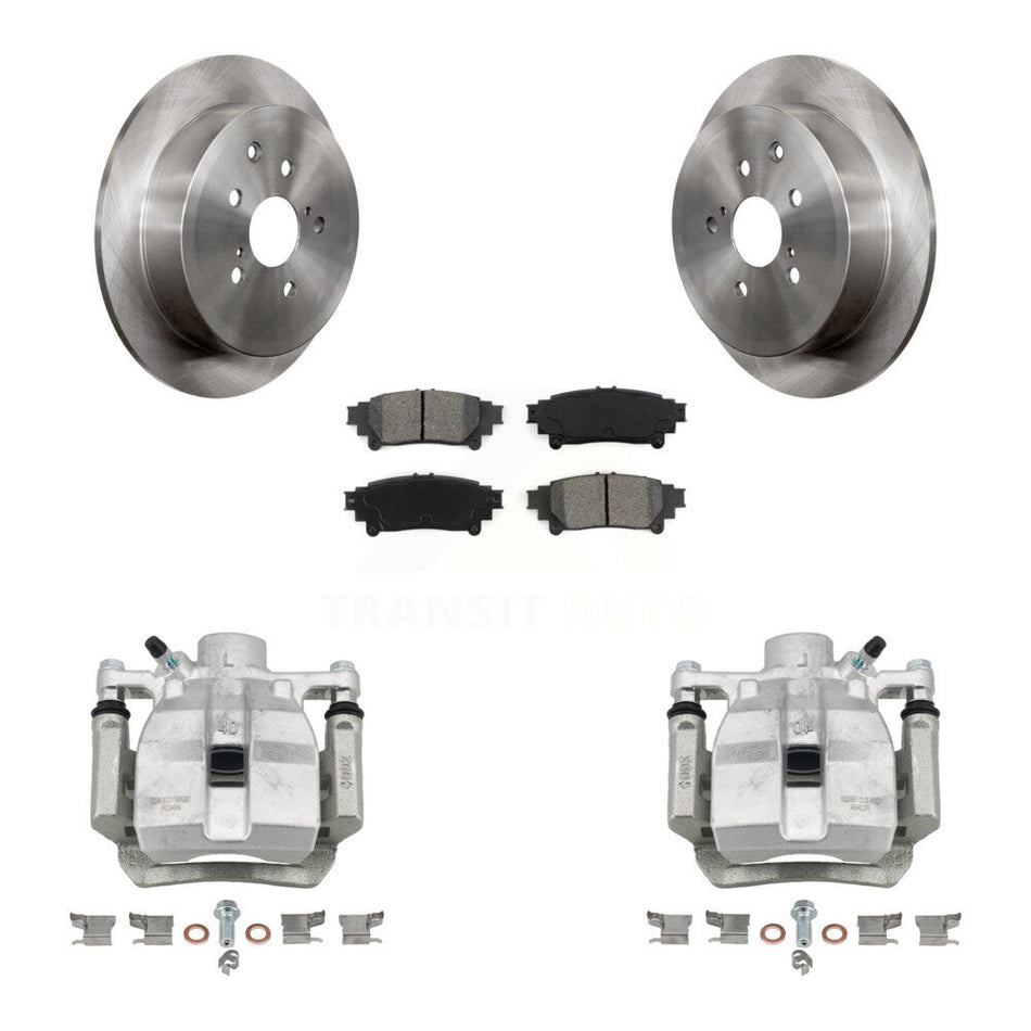 Rear Disc Brake Caliper Rotor Semi-Metallic Pad Kit For Toyota Sienna Lexus RX350 RX450h KC8-100537S