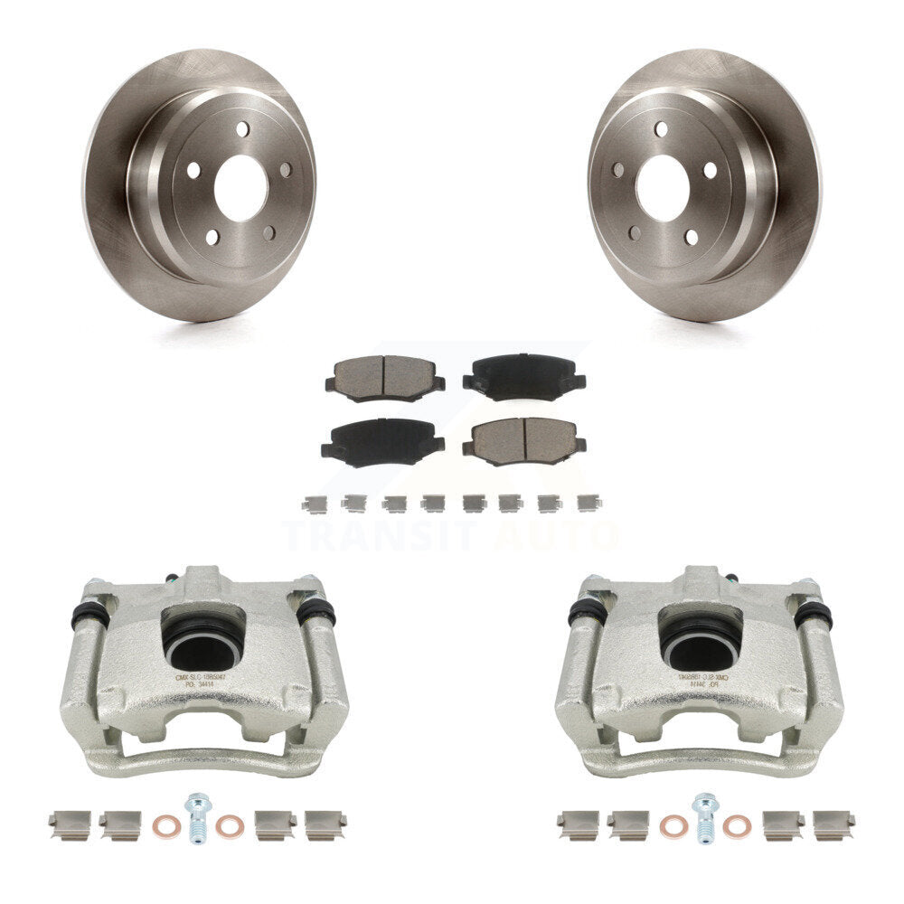 Rear Disc Brake Caliper Rotors And Ceramic Pads Kit For Jeep Wrangler JK KC8-100538C by Transit Auto