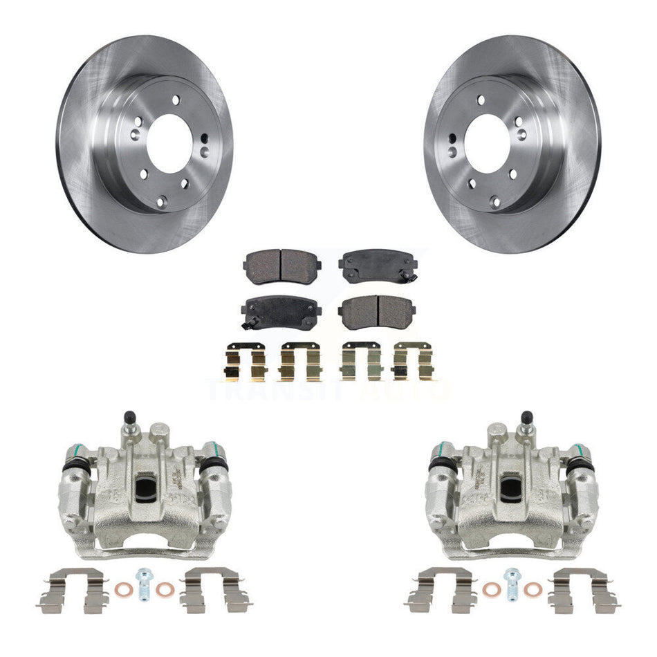 Rear Brake Caliper Rotor & Semi-Metallic Pad Kit For 2015-2016 Hyundai Sonata GAS engine KC8-100538P