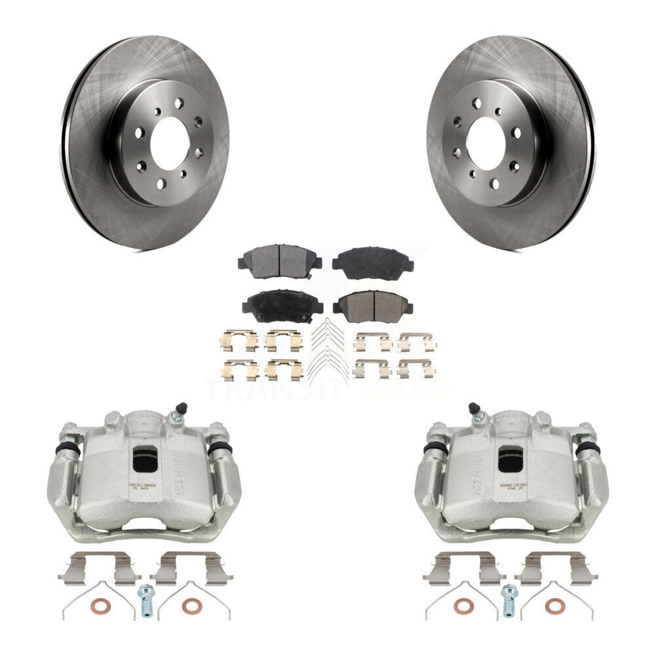 Front Disc Brake Caliper Rotors And Ceramic Pads Kit For Honda Fit KC8-100539T by Transit Auto