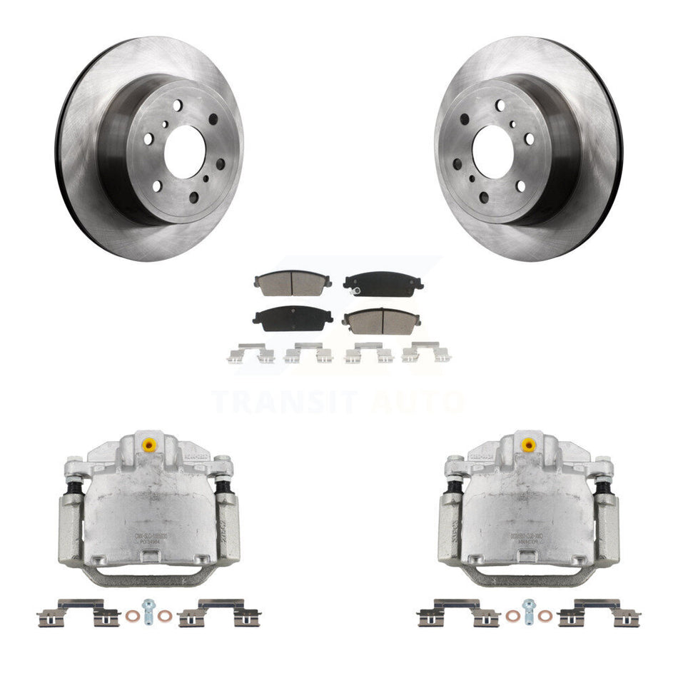 Rear Brake Caliper Rotor & Ceramic Pad Kit For Chevrolet GMC Sierra 1500 Silverado Tahoe KC8-100540C