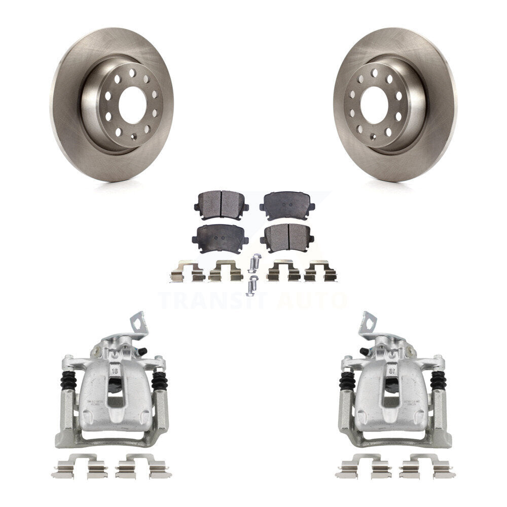 Rear Disc Brake Caliper Rotors And Semi-Metallic Pads Kit For Volkswagen CC Passat KC8-100540P