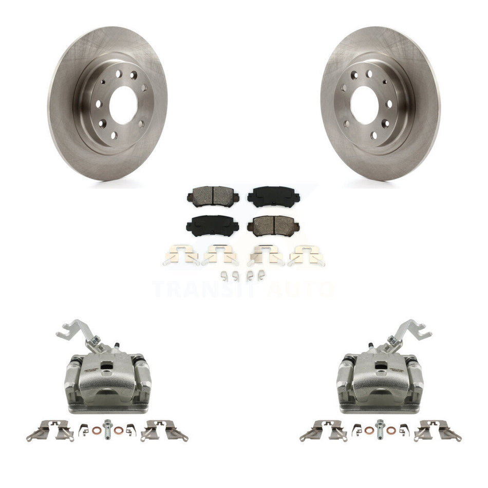 Rear Disc Brake Caliper Rotors And Semi-Metallic Pads Kit For 2016-2018 Mazda CX-3 KC8-100543S