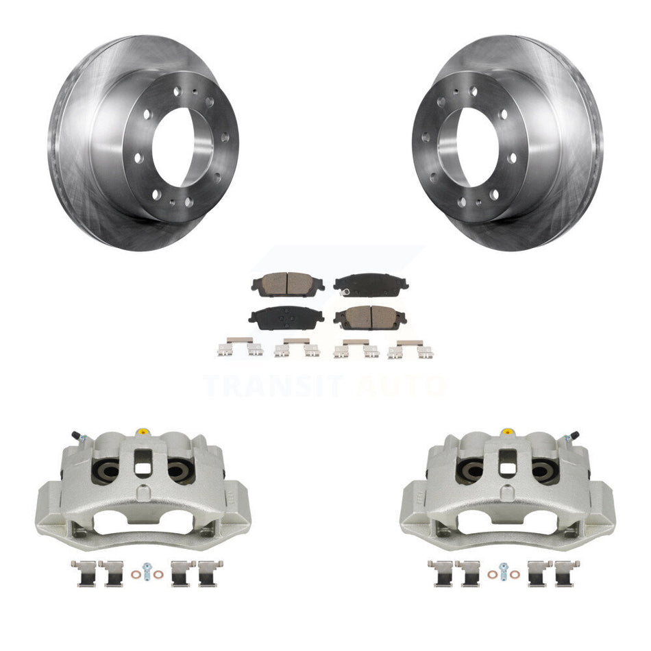 Rear Brake Caliper Rotors Ceramic Pad Kit For 17-19 Chevrolet Suburban With 8 Lug Wheels KC8-100544C