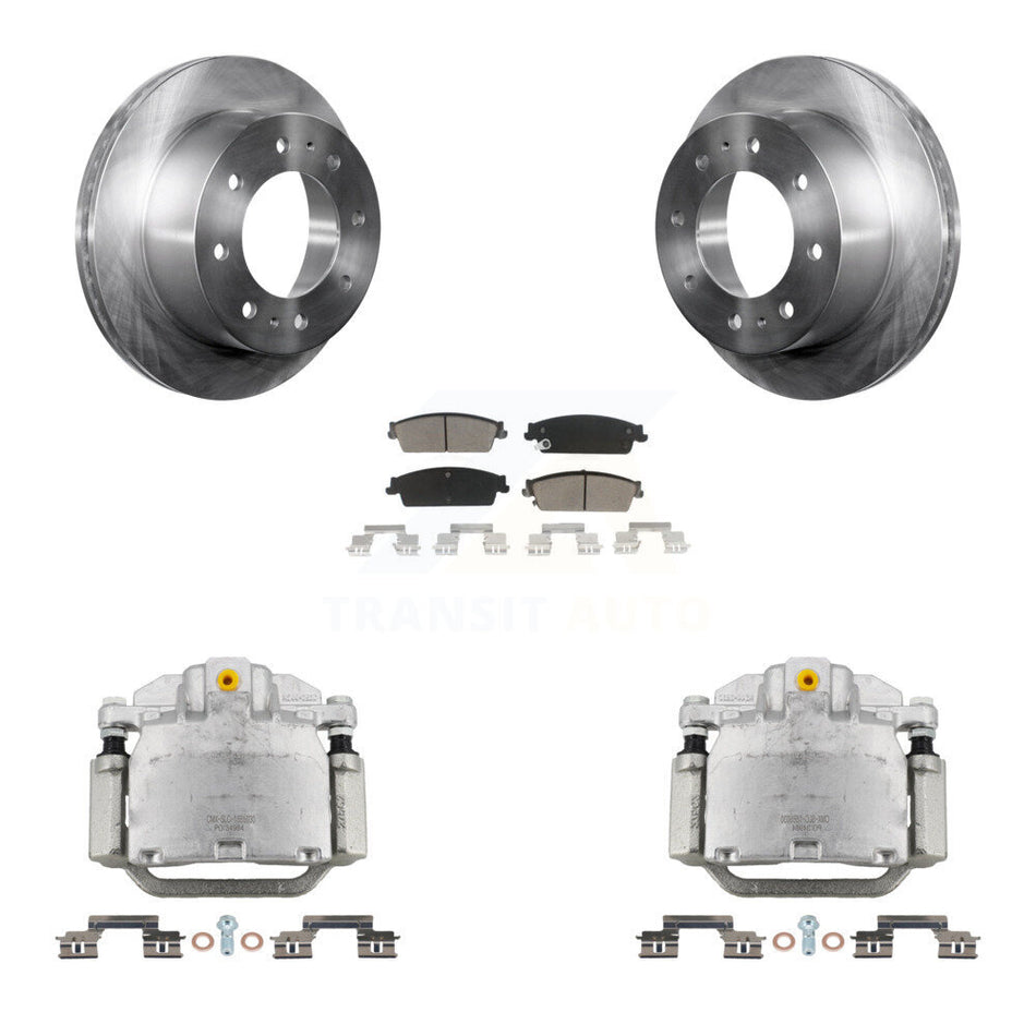 Rear Disc Brake Caliper Rotor & Ceramic Pad Kit For 2011 Chevrolet Silverado 1500 Hybrid KC8-100546C