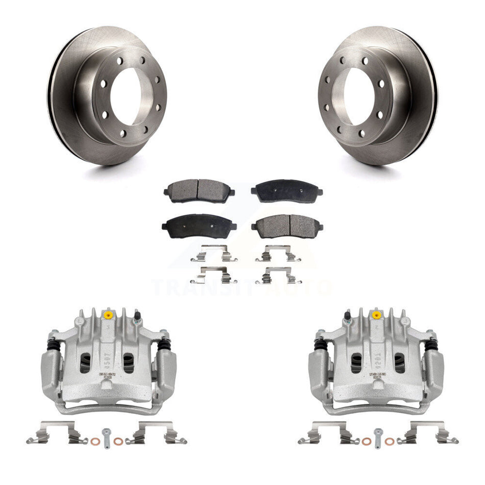 Rear Disc Brake Caliper Rotors And Semi-Metallic Pads Kit For Ford Excursion KC8-100547P